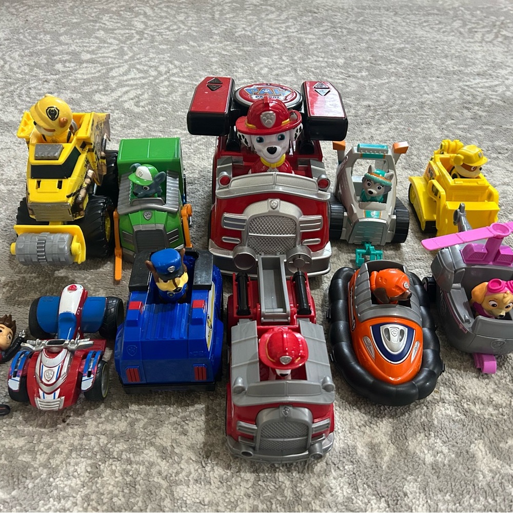 Paw Patrol Rescue Vehicle Set - Red, Yellow, Blue
